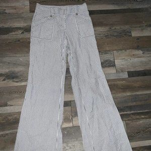 Tory Burch Blue/White Cotton Striped Pants Size 2